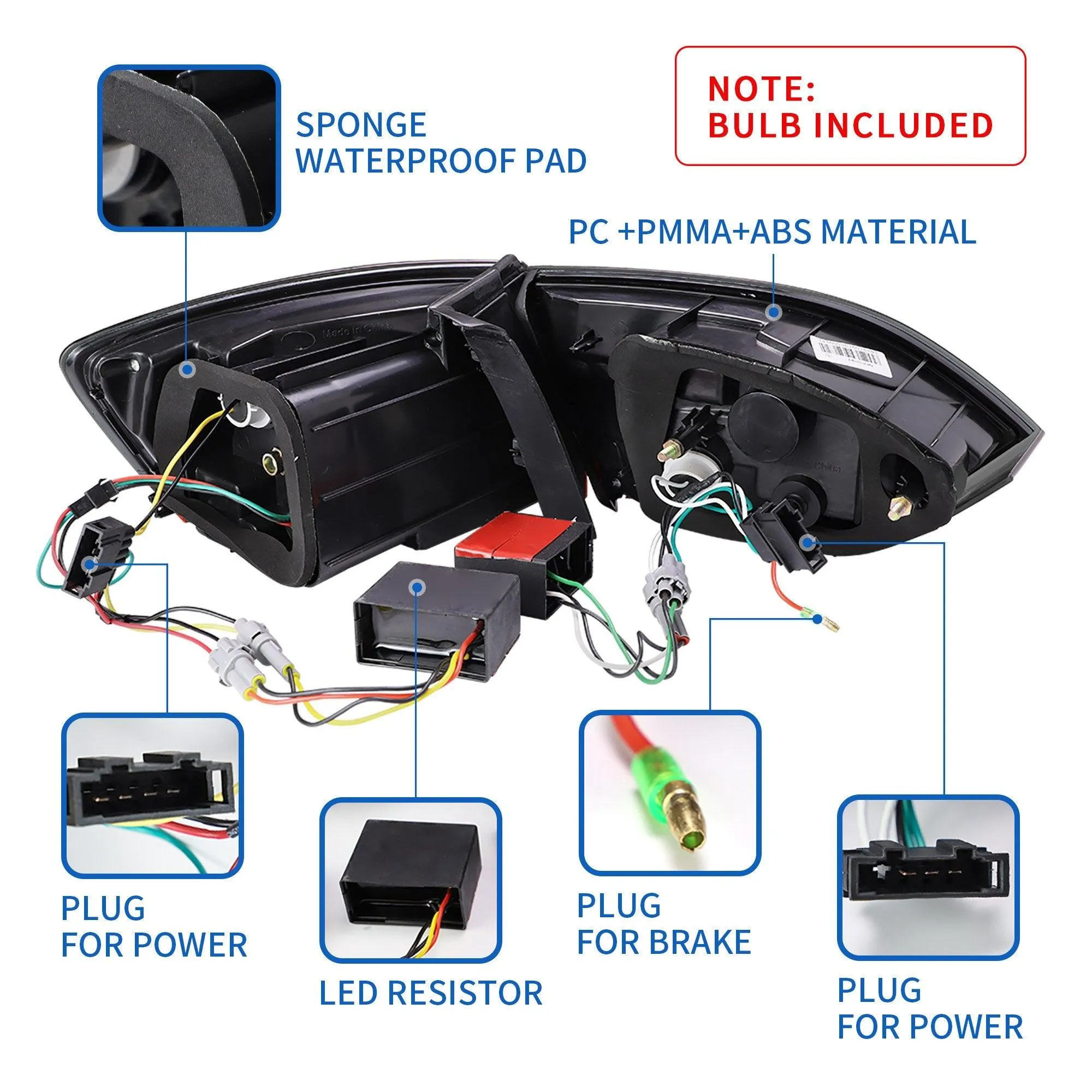 VLAND LED Headlights and Tail Lights Combo For Volkswagen Jetta MK6 2011-2014