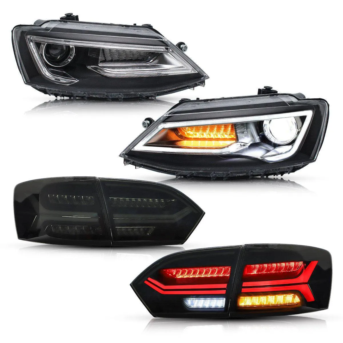 VLAND LED Headlights and Tail Lights Combo For Volkswagen Jetta MK6 2011-2014
