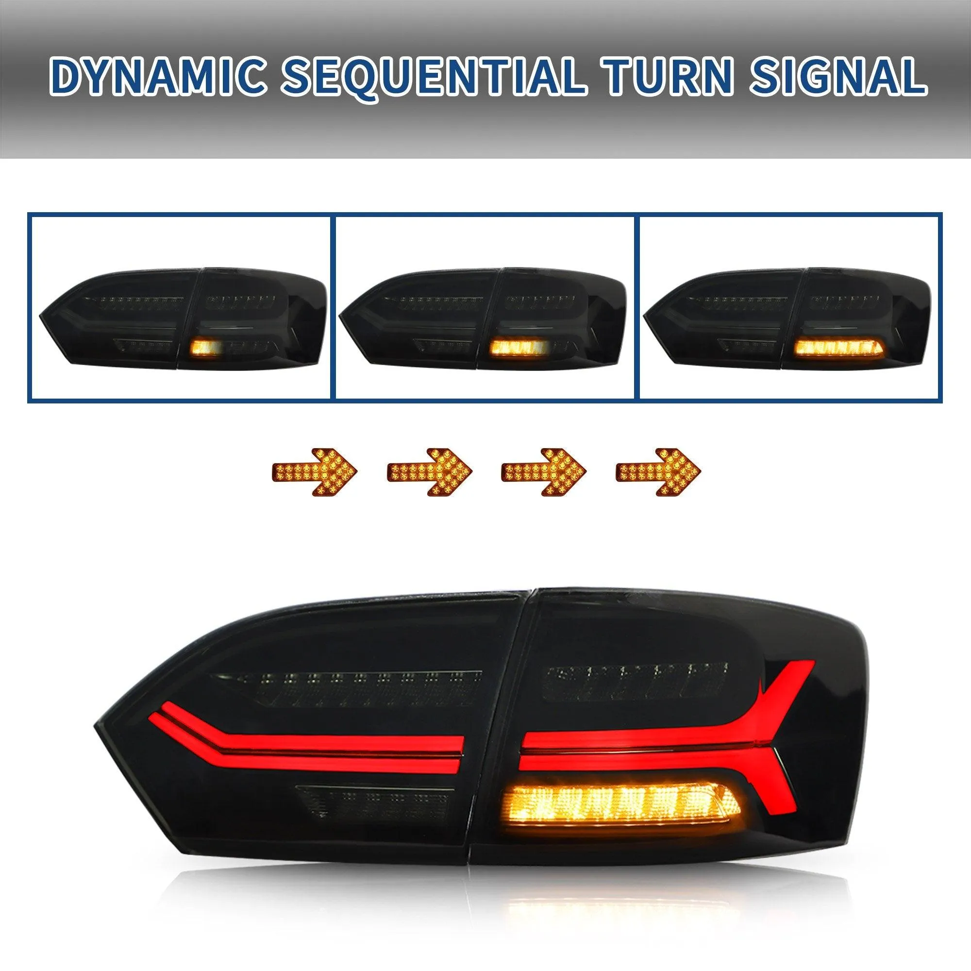VLAND LED Headlights and Tail Lights Combo For Volkswagen Jetta MK6 2011-2014