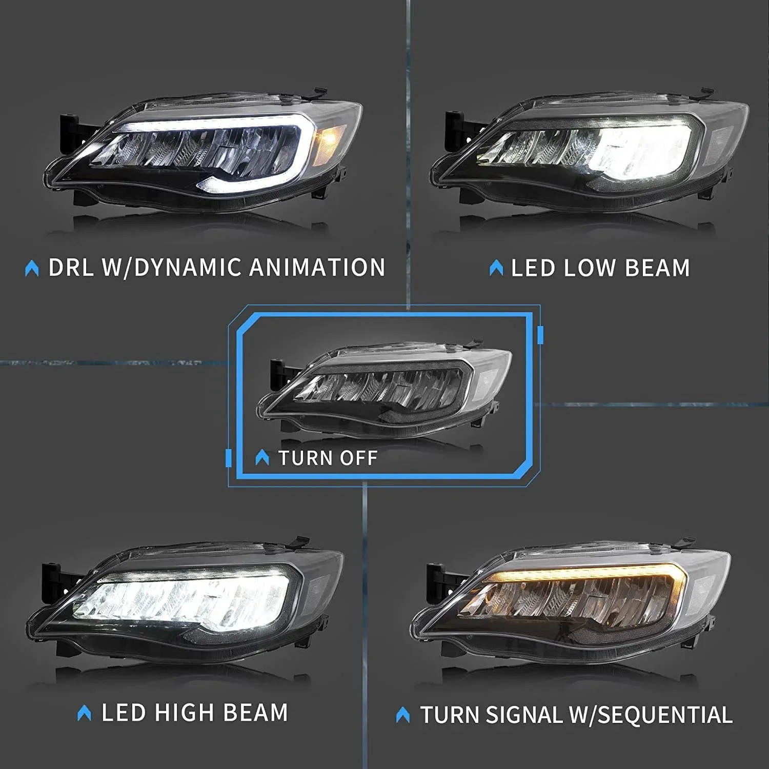 VLAND LED Headlights For Subaru Impreza 2008-2011 / WRX 2008-2014