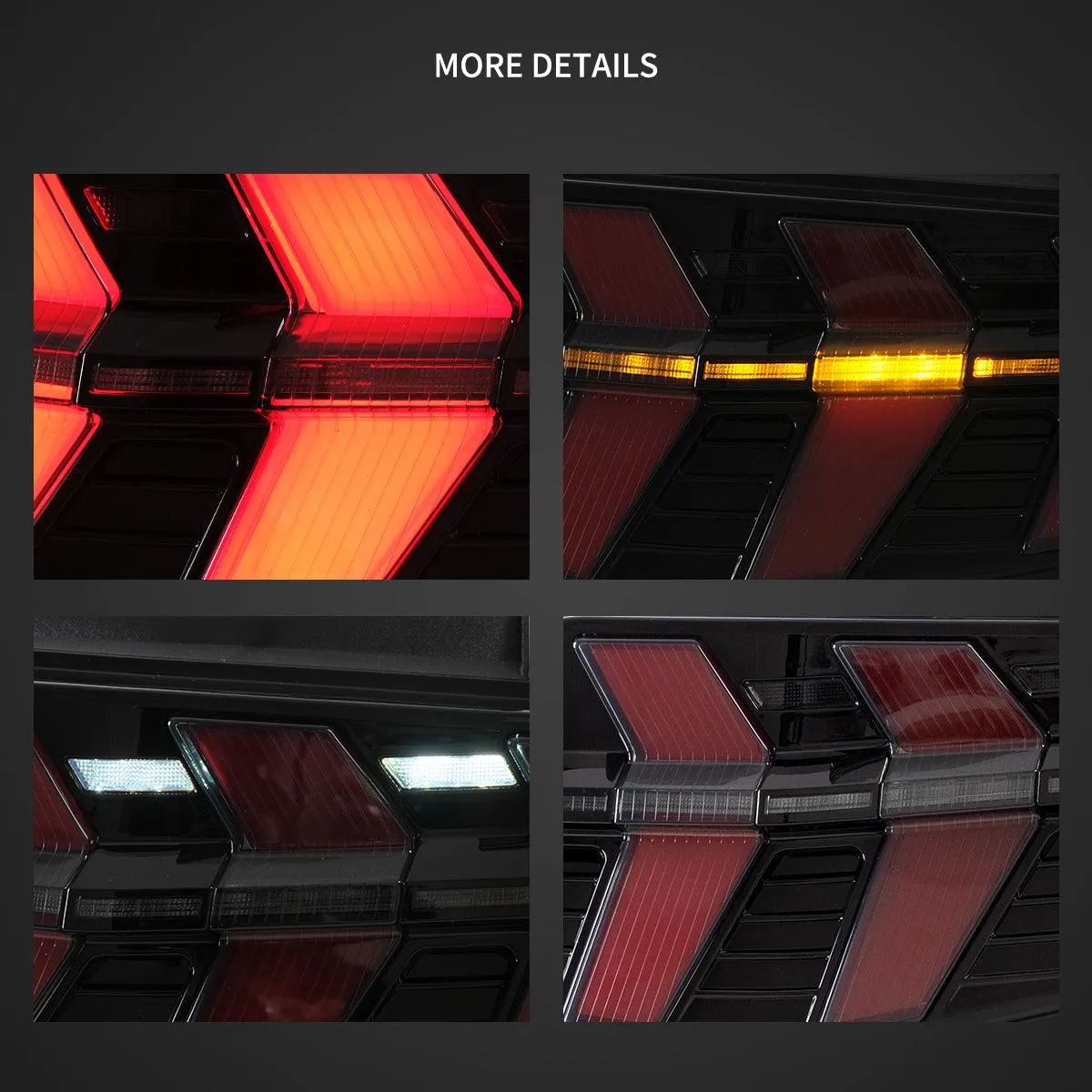 VLAND LED Tail Lights For Ford Mustang 2010-2012 With 7 Lighting Modes [DOT.]