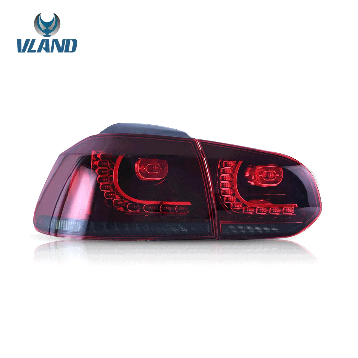 VLAND LED Tail lights For Volkswagen (VW) Golf 6 MK6 (TSI GTI R TDI GTD LPG) 2008-2014 With Sequential indicators[E-MARK]