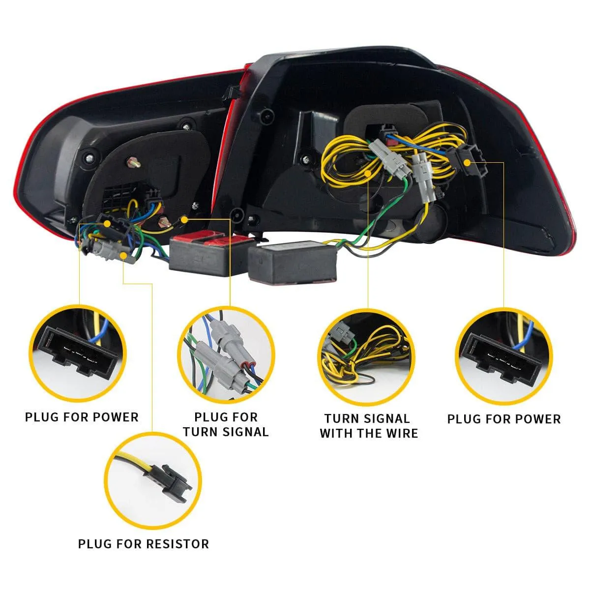 VLAND LED Tail lights For Volkswagen (VW) Golf 6 MK6 (TSI GTI R TDI GTD LPG) 2008-2014 With Sequential indicators[E-MARK]