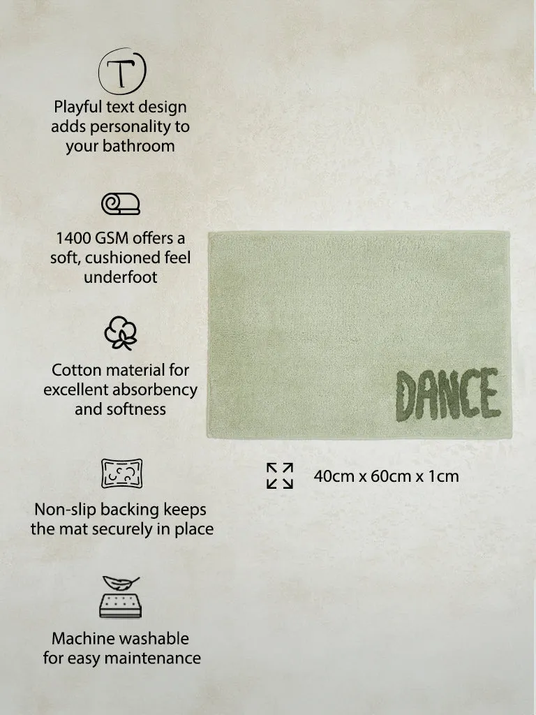 Westside Home Light Green Text Design Bathmat
