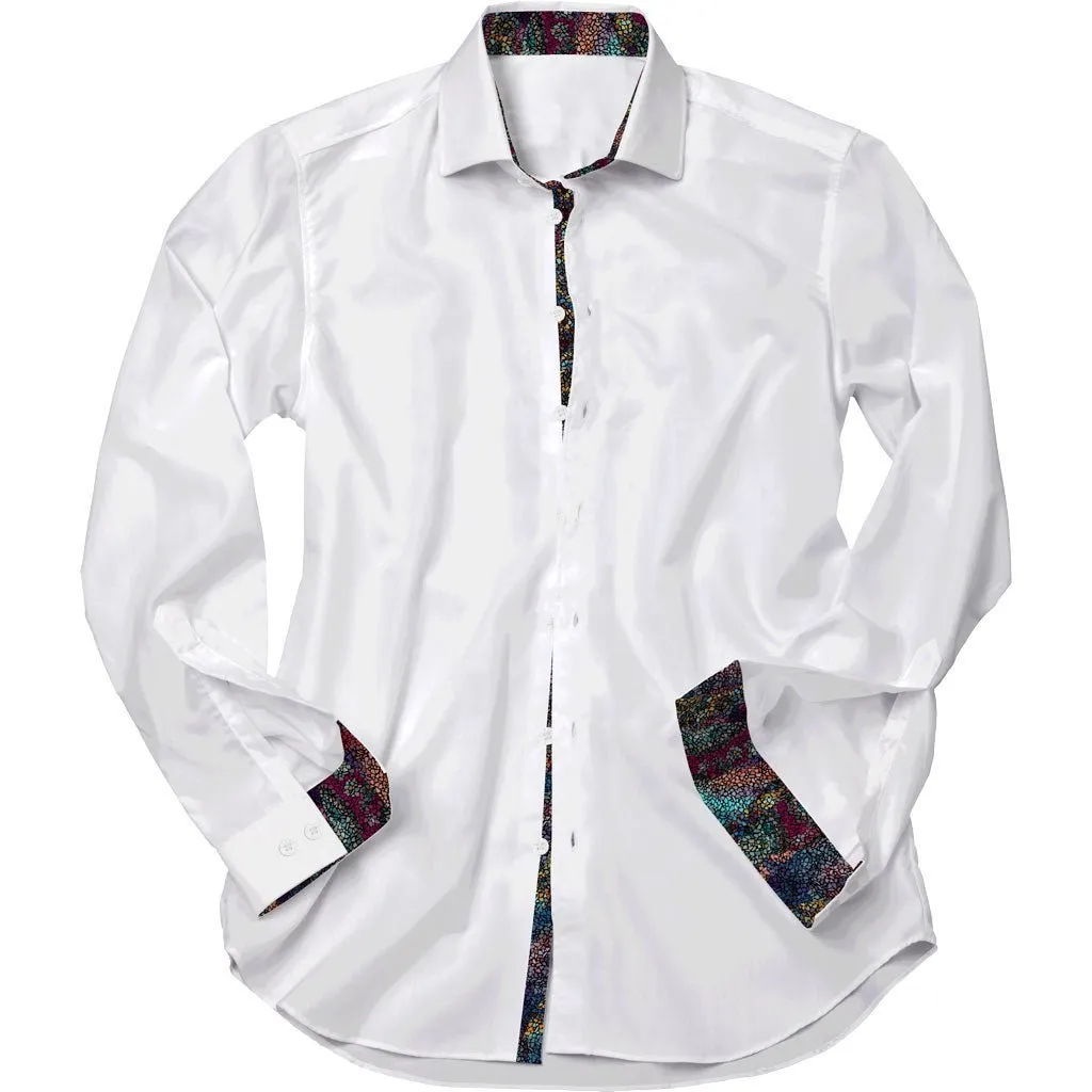 White With Snakeskin Accents Shirt