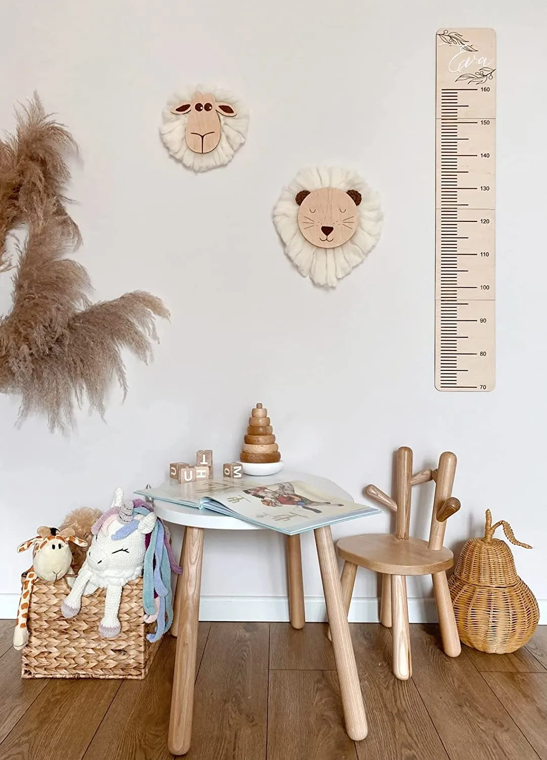 Whittlewud Chart Ruler Kids Nursery Wooden Decor, Wooden Height Chart, Kids Height Chart Little Girl, boy Nursery Decor