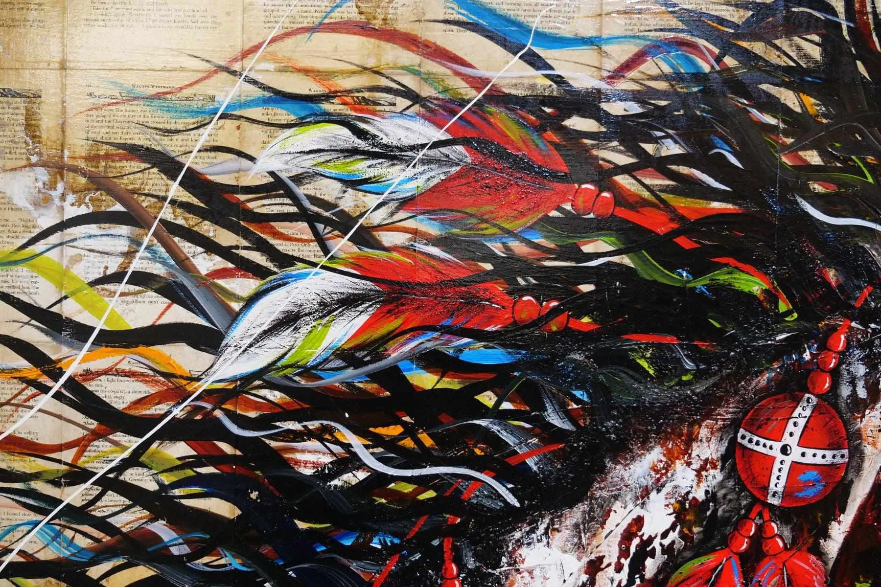 Wild Ahiga 120cm x 150cm Indian War Horse Abstract Realism Book Club Painting