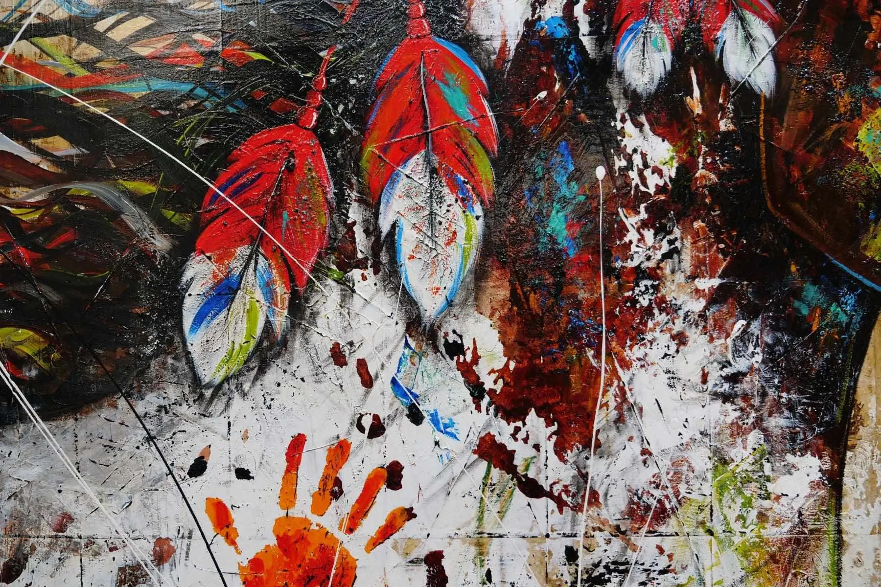 Wild Ahiga 120cm x 150cm Indian War Horse Abstract Realism Book Club Painting