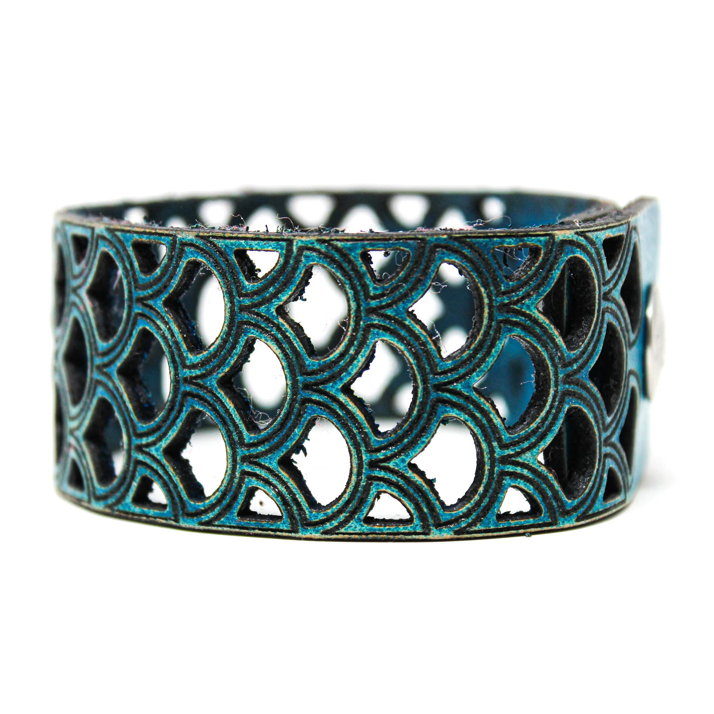 Women's Leather Bracelet - Mermaid Scales Cut